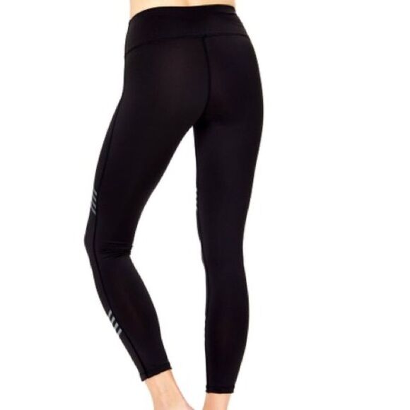 BCBGMaxAriza Black‎ Rainbow-Accent Active Workout Gym Running Leggings NEW NWT - Picture 7 of 8